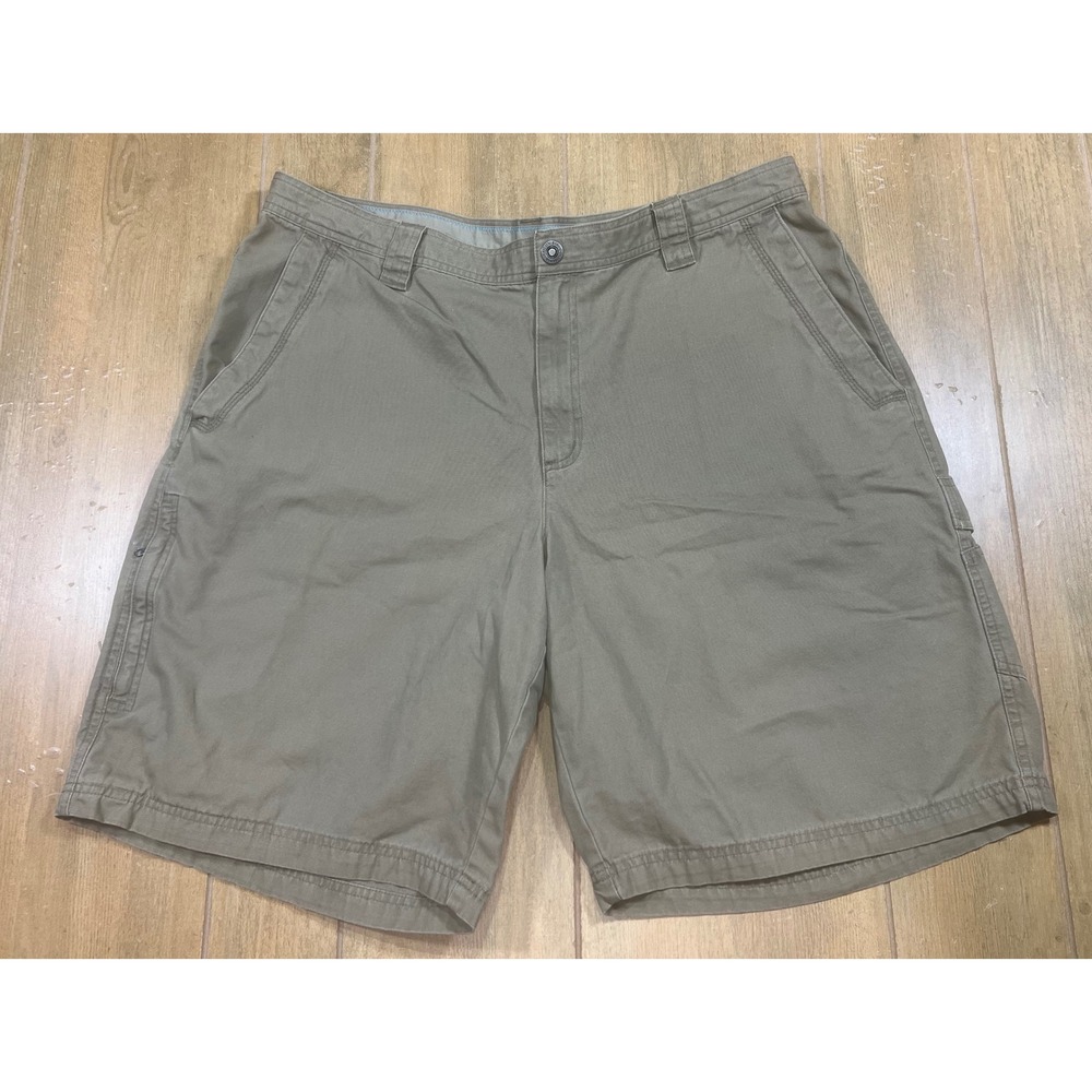 Columbia Mens Omni-Shield Cargo Shorts Olive Drab Cotton Canvas AM4541 40W 11L